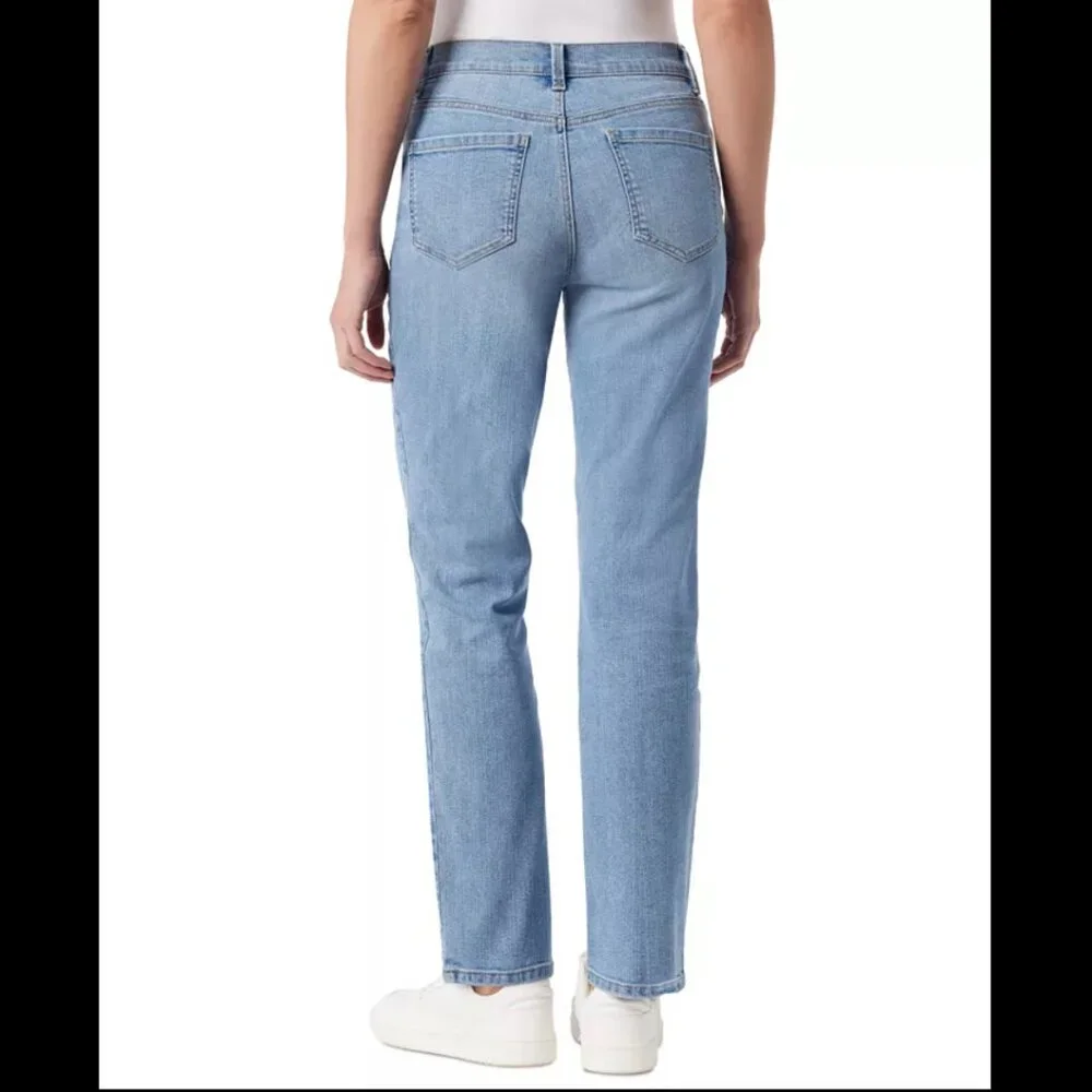 👖Gloria Vanderbilt Amanda Classic Straight Jeans Lucca (Light Blue) Size 12 - Picture 2 of 11